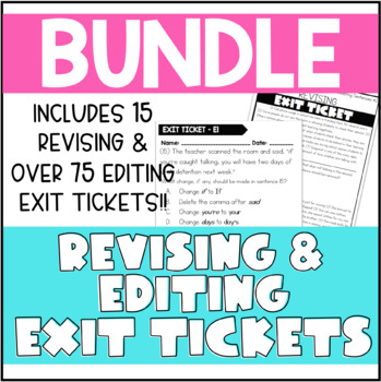 Preview of Revising and Editing RLA STAAR Exit Tickets 3rd 4th 5th Grade