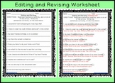 Revising and Editing Sentences Printable Worksheet
