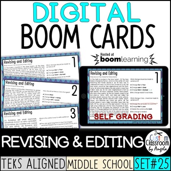 Preview of Revising and Editing Task Cards - Digital Boom Cards for Distance Learning