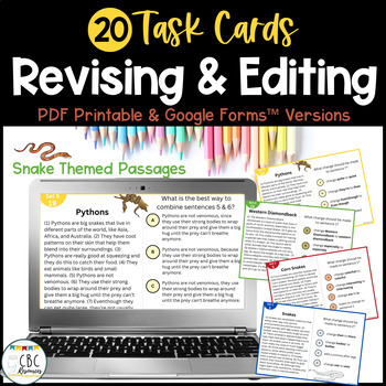 Preview of Revising and Editing Task Cards Passage Practice Print & Digital