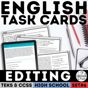Preview of STAAR Practice Revising & Editing Task Cards Sentence Editing Worksheets Grammar