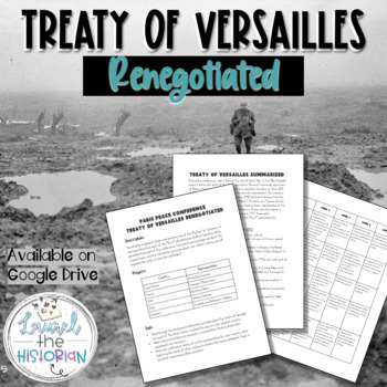 Preview of Revising the Treaty of Versailles WW1 Simulation *Editable*