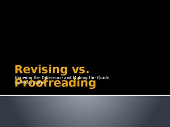 Preview of Revising vs Proofreading: Knowing the Difference and Making the Grade