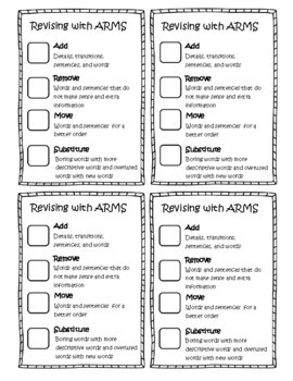 Preview of Revising with ARMS Checklist