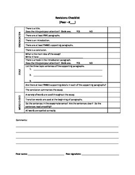 essay revision checklist pdf