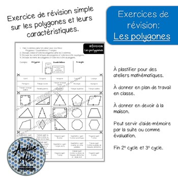 Preview of Révision: Les polygones