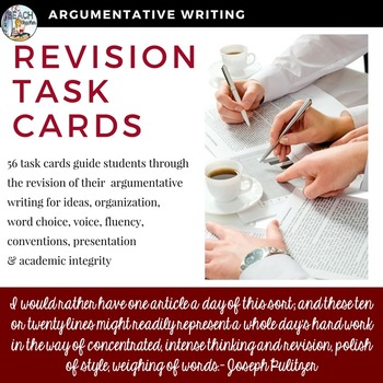 Preview of Revision Task Cards for Argumentative Writing