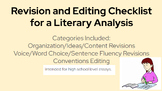 Revision and Editing Checklist for a Language Arts Paper