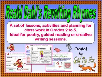 Preview of Roald Dahl's Revolting Rhymes poetry lessons and activities