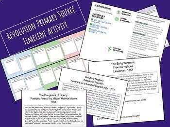 Preview of Revolution Primary Source Timeline Activity