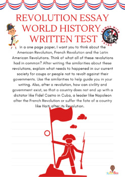 Preview of Revolution Written Test