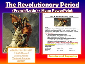 Preview of The Revolutionary Period:French to Latin American Lesson Bundle+ Mega PowerPoint