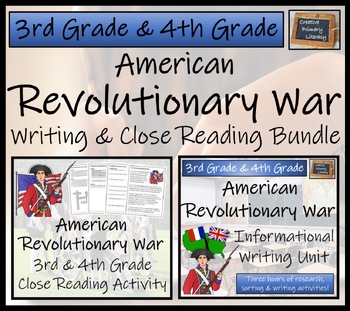 Preview of Revolutionary War Close Reading & Informational Writing Bundle | 3rd & 4th Grade