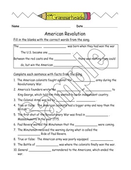 Preview of Revolutionary War - American Revolution - Worksheet Packet
