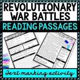 Revolutionary War Battles Reading Passages, Questions and 