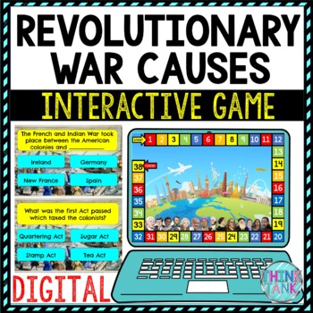 Preview of Revolutionary War Causes Review Game Board | Digital | Google Slides