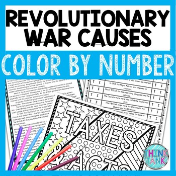 Preview of Revolutionary War Color by Number : American Revolution Reading and Text Marking