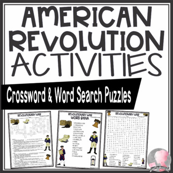 Preview of American Revolutionary War Activities Crossword Puzzle and Word Search