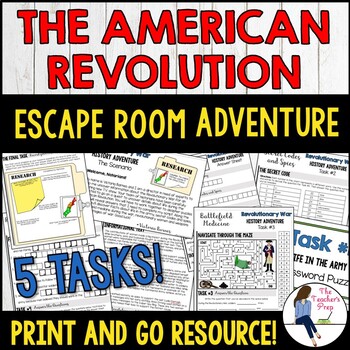 Preview of Revolutionary War Escape Room Style Adventure