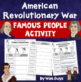 American Revolution Revolutionary War Famous People Activity