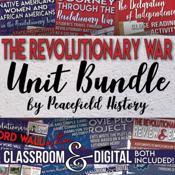 Preview of American Revolution Full Unit Bundle Critical Thinking Distance Learning