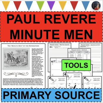 Preview of Revolutionary War MINUTE MEN Paul Revere Poetry Analysis PRIMARY SOURCE