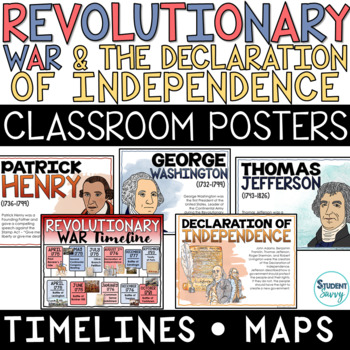 Preview of Revolutionary War Posters Timeline Map | Declaration of Independence Posters