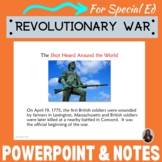 Revolutionary War PowerPoint and notes for Special Education