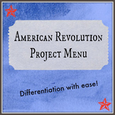 Revolutionary War Project Menu