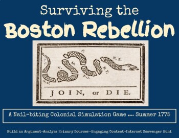 Preview of Revolutionary War Game, Political Cartoons, Persuasive Argument, Readings