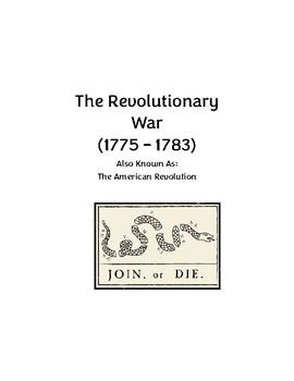 Preview of Revolutionary War Student Activity Book