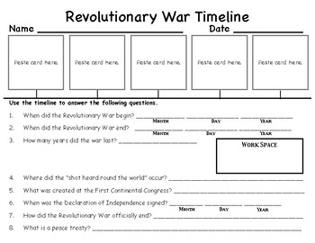 Revolutionary War Timeline Printable