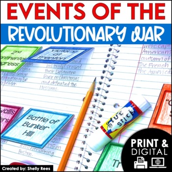 Preview of American Revolution Timeline | Revolutionary War Activities Interactive Notebook