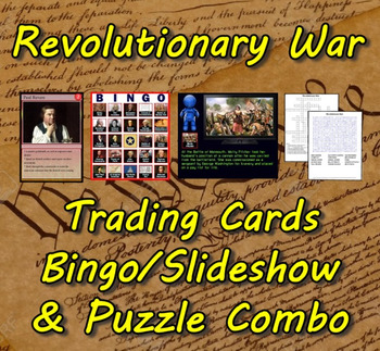 Preview of Revolutionary War Trading Cards, Bingo/Slideshow and Puzzle Combo