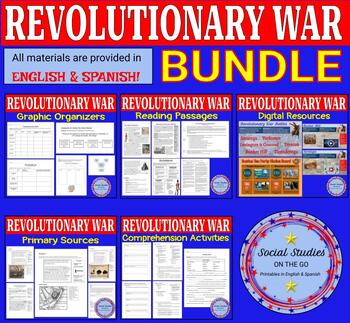 Preview of Revolutionary War Unit (7th grade) bundle (English and Spanish)