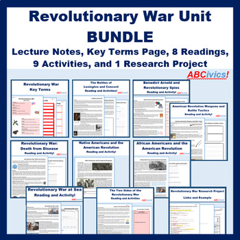 Preview of Revolutionary War Unit BUNDLE: ABCivics!