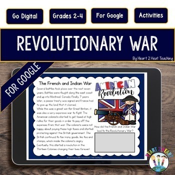 Preview of Revolutionary War for Distance Learning & Google Classroom