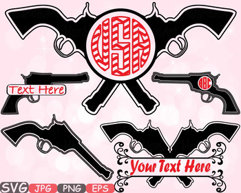 Download Revolver Guns Split Circle Svg Silhouette Monogram Clip Art Gun Amendment 588s