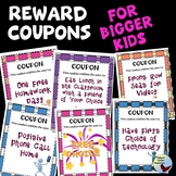Reward Coupons for Bigger Kids Positive Behavior Management SEL