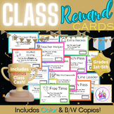 Reward Cards Class Cash Classroom Management Color B/W Copy
