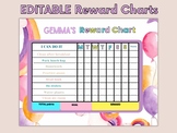 Reward Chart, Chart Printable, 12 EDITABLE Behavior Charts,