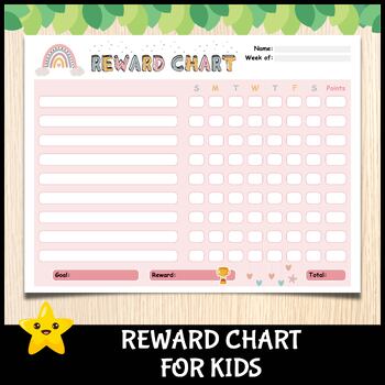 Preview of Reward Chart For Kids, Responsibility Chore Chart Boys and Girls, Routine Chart