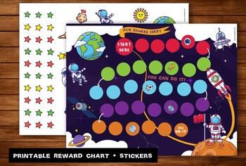 Preview of Reward Chart, Printable Outer Space Reward Chart, Sticker Chart, Reward Chart