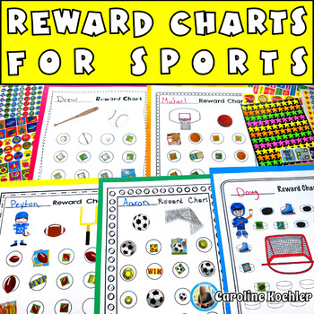 Preview of Reward Chart Baseball Basketball Soccer Behavior Incentive Sticker Tracker Board