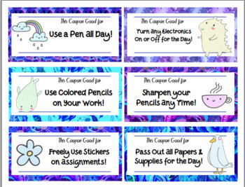 198 Reward Coupons! Free & Low-Cost Incentives! by Jack Ribbit | TPT