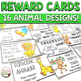 Reward Coupons Growth Mindset Positive Messages Animal Theme