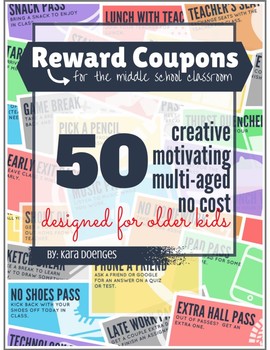 Preview of Reward Coupons for Middle School