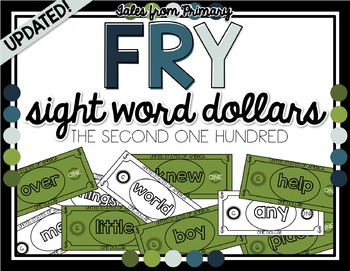 Preview of Fry Sight Word Reward Dollars - The SECOND One Hundred!
