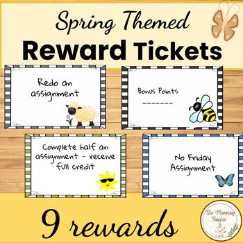 Preview of Reward/Incentive  Tickets/Coupons Themed for Spring/Classroom Management