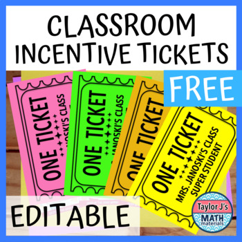 reward incentive tickets free by taylor j s math materials tpt